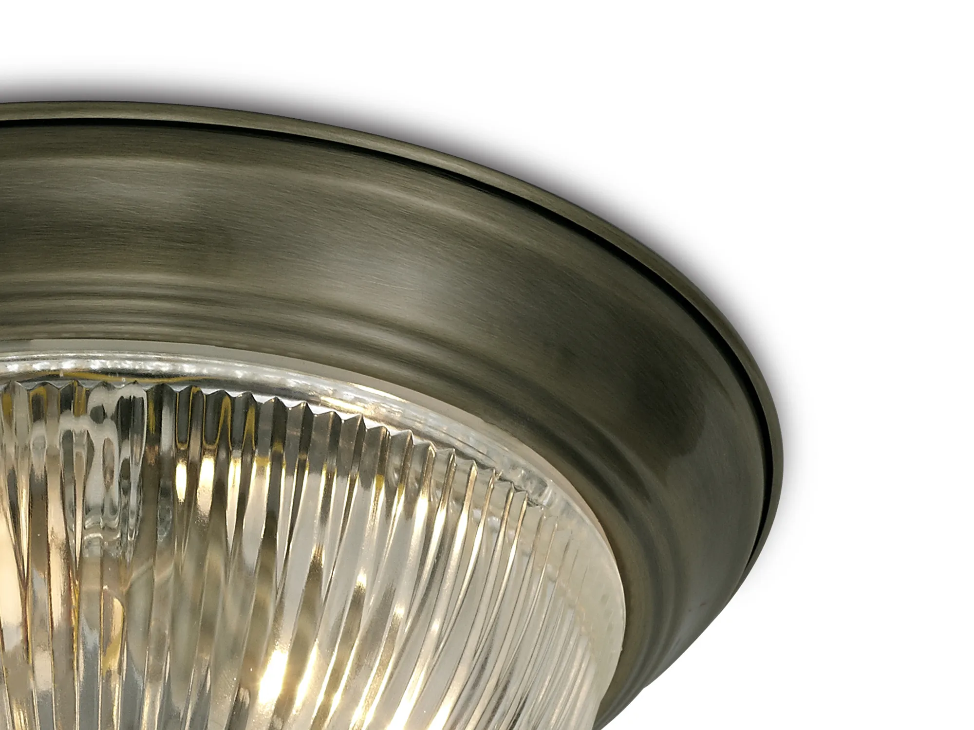 Macy Glass IP44 Flush Ceiling 2 Light Antique Brass D0405  Deco Macy